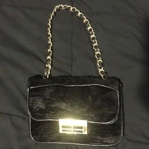 Ivanka Trump Faux Fur/Velvet Shoulder Bag